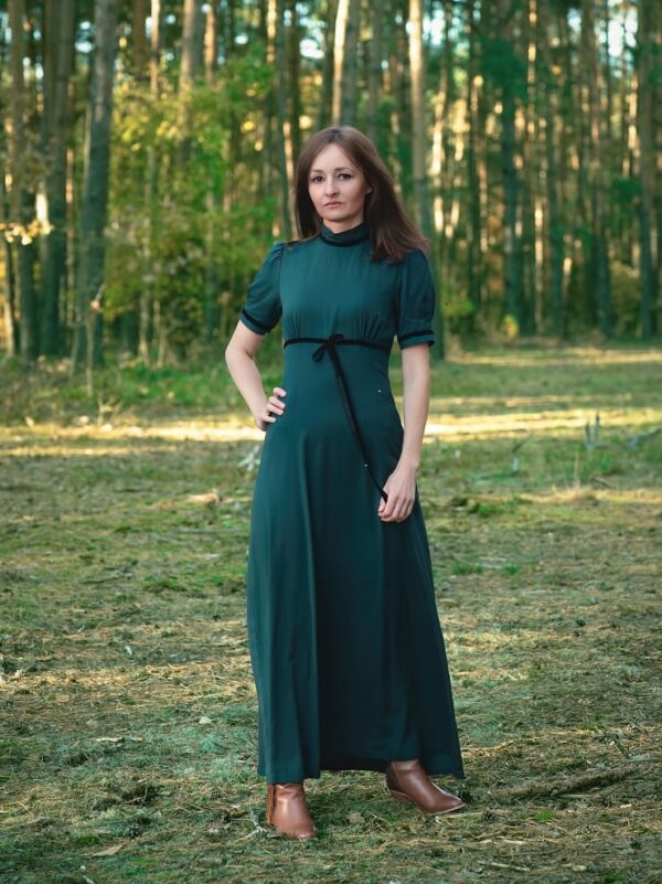 Elegancka sukienka vintage Jenny w kolorze zielonym